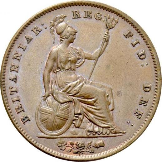 Reverso Penique 1844 WW "Tipo 1839-1860" - valor de la moneda  - Gran Bretaña, Victoria