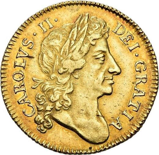 Аверс монеты - 1/2 гинеи 1672 года "Второй тип" - цена золотой монеты - Великобритания, Карл II
