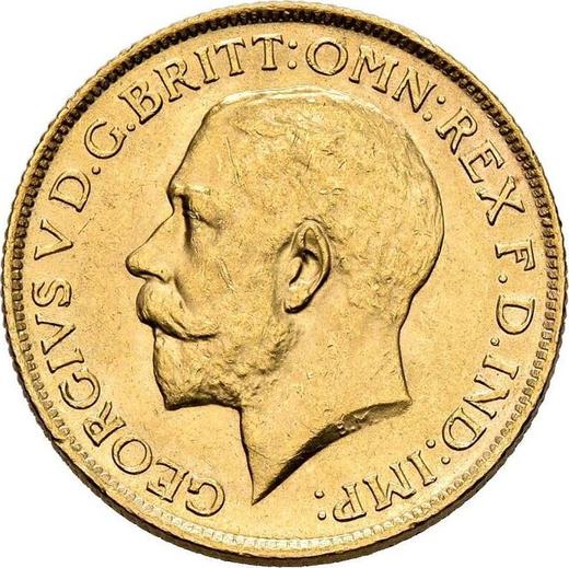 Obverse Sovereign 1922 S - Gold Coin Value - Australia, George V