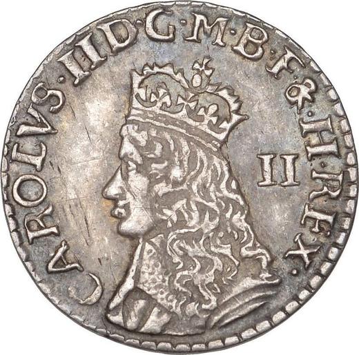 Obverse Twopence no date (1660-1662) "Second coinage" Mark of value "II" - Silver Coin Value - United Kingdom, Charles II