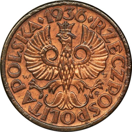 Obverse 1 Grosz 1936 WJ -  Coin Value - Poland, II Republic