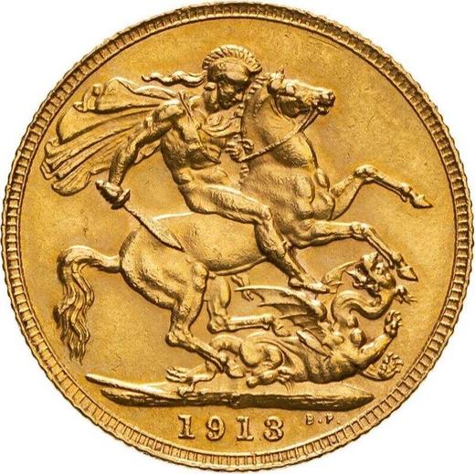 Rewers monety - 1 suweren 1913 C - cena złotej monety - Kanada, Jerzy V