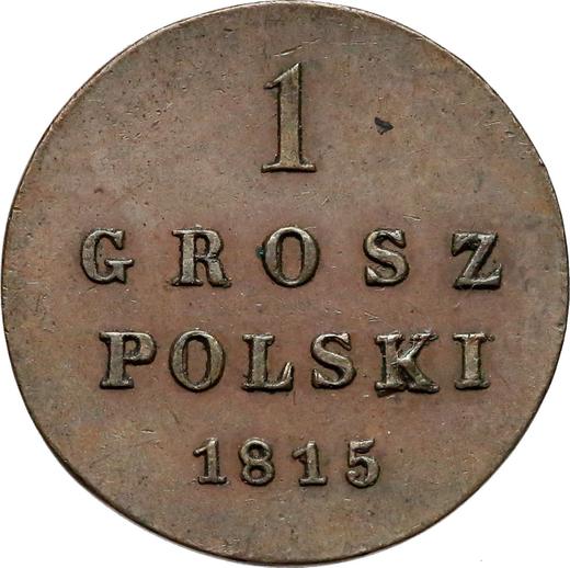Reverso 1 grosz 1815 IB "Cola larga" Reacuñación - valor de la moneda - Polonia, Zarato de Polonia