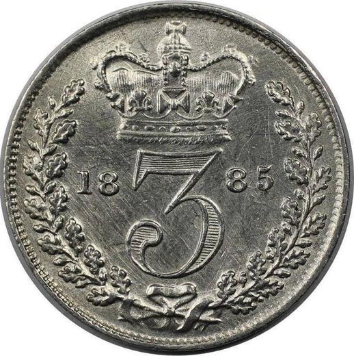 Reverso 3 peniques 1885 - valor de la moneda de plata - Gran Bretaña, Victoria