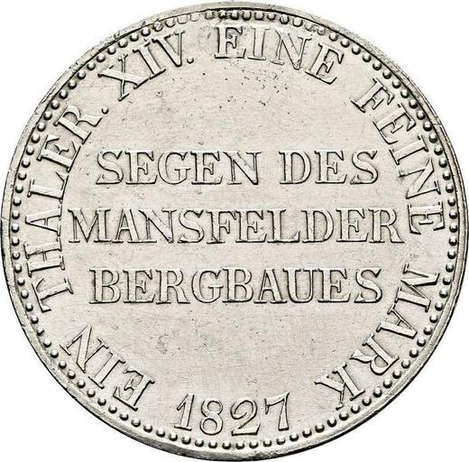 Reverse Thaler 1827 A "Mining" - Silver Coin Value - Prussia, Frederick William III