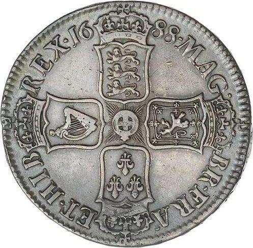 Реверс монеты - 1 крона 1688 года "Второй тип" - цена серебряной монеты - Великобритания, Яков II