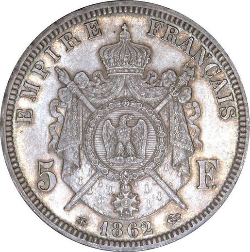 Reverse 5 Francs 1862 A "Type 1861-1870" - Silver Coin Value - France, Napoleon III