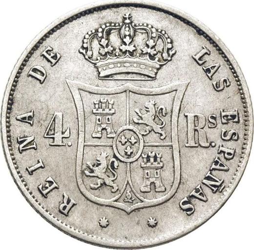 Reverse 4 Reales 1862 8-pointed star - Silver Coin Value - Spain, Isabella II