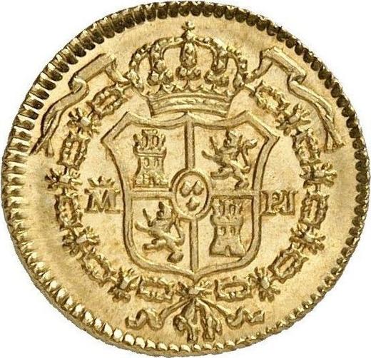 Reverse 1/2 Escudo 1776 M PJ - Gold Coin Value - Spain, Charles III