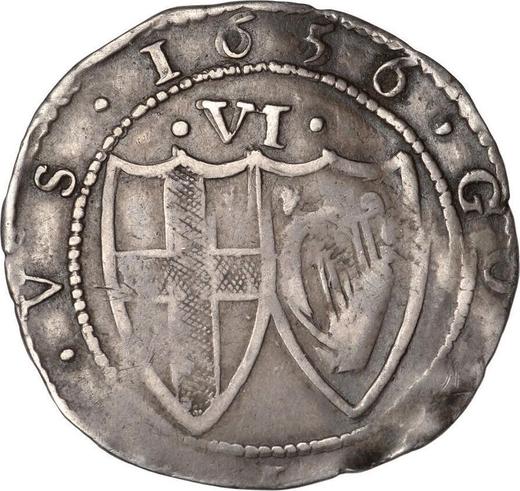 Reverse Sixpence 1656 - Silver Coin Value - United Kingdom, Commonwealth