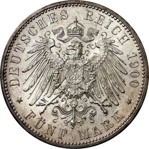 Reverse 5 Mark 1900 F "Wurtenberg" - Silver Coin Value - Germany, German Empire
