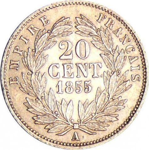 Reverse 20 Centimes 1855 A "Type 1853-1863" - Silver Coin Value - France, Napoleon III