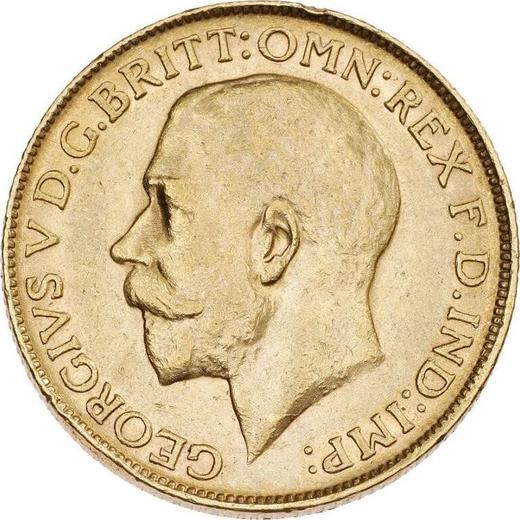 Obverse Sovereign 1911 P - Gold Coin Value - Australia, George V
