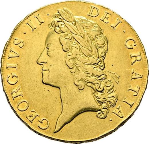 Obverse Five guineas 1741 "Young Head" - Gold Coin Value - United Kingdom, George II