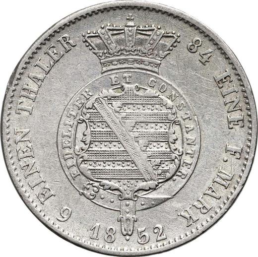 Реверс монеты - 1/6 талера 1852 года F - цена серебряной монеты - Саксен-Кобург-Гота, Эрнст II