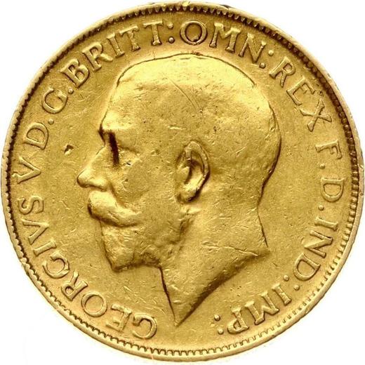Obverse Sovereign 1915 P - Gold Coin Value - Australia, George V