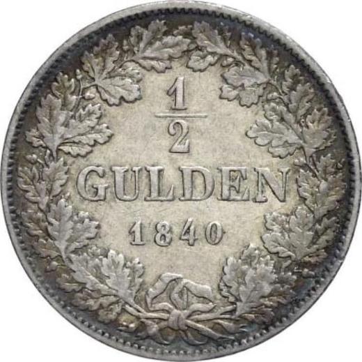 Реверс монеты - 1/2 гульдена 1840 года D - цена серебряной монеты - Гогенцоллерн-Зигмаринген, Карл