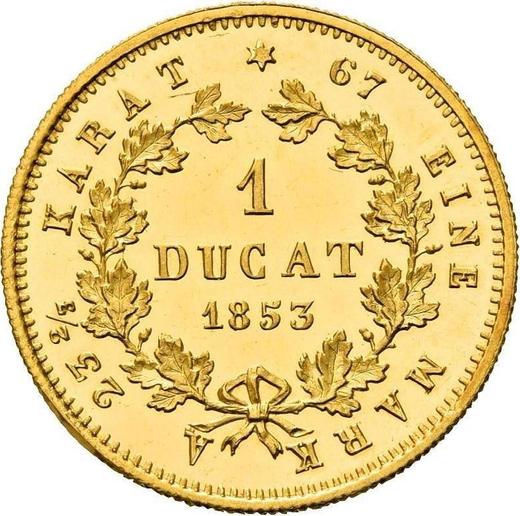 Reverso Ducado 1853 - valor de la moneda de oro - Fráncfort del Meno, Ciudad Libre