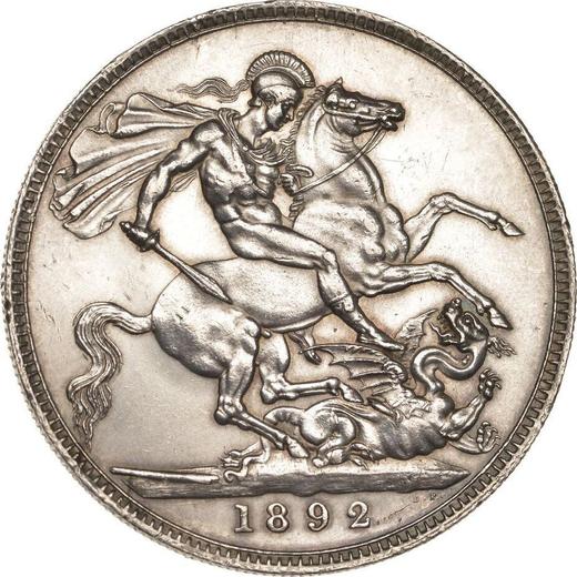 Rewers monety - 1 korona 1892 JEB "Portret jubileuszowy" - cena srebrnej monety - Wielka Brytania, Wiktoria