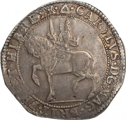 Obverse Halfcrown no date (1638-1639) "Second issue Briot" Line under the horseman - Silver Coin Value - United Kingdom, Charles I