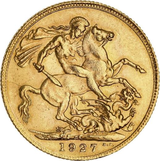 Rewers monety - 1 suweren 1927 SA - cena złotej monety - RPA, Jerzy V