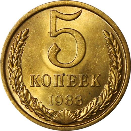 Reverse 5 Kopeks 1983 -  Coin Value - Russia, Soviet Union - USSR