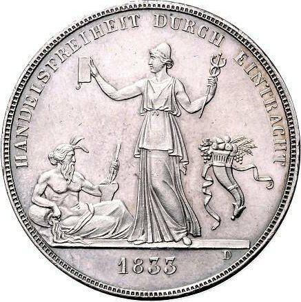 Revers Taler 1833 W "Handelsfreiheit" Glatter Rand - Silbermünze Wert - Württemberg, Wilhelm I