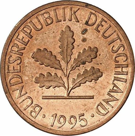 Reverse 1 Pfennig 1995 J -  Coin Value - Germany, FRG