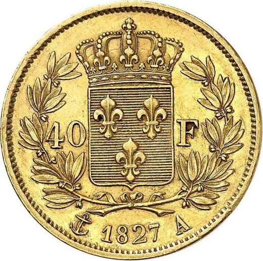 Reverse 40 Francs 1827 A "Type 1824-1830" - Gold Coin Value - France, Charles X