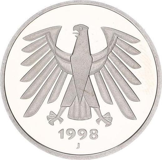 Reverse 5 Mark 1998 J - Coin Value - Germany, FRG