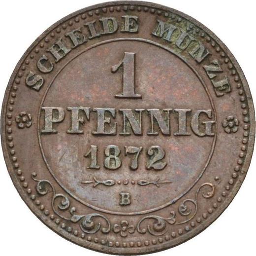 Revers 1 Pfennig 1872 B - Münze Wert - Sachsen-Albertinische, Johann