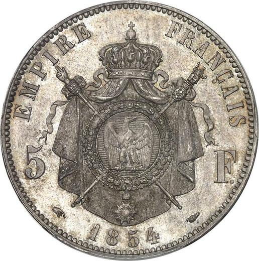 Rewers monety - 5 franków 1854 A "Typ 1854-1859" - cena srebrnej monety - Francja, Napoleon III