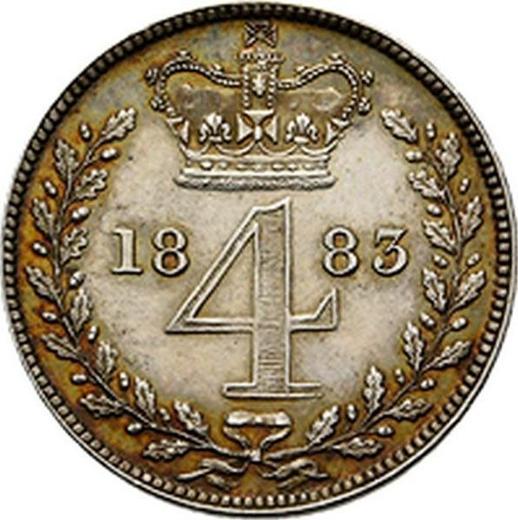 Reverso 4 peniques (Groat) 1883 - valor de la moneda de plata - Gran Bretaña, Victoria