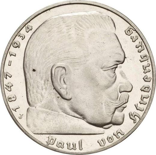 Anverso 2 Reichsmarks 1937 J "Tipo 1936-1939" - valor de la moneda de plata - Alemania, Alemania nazi