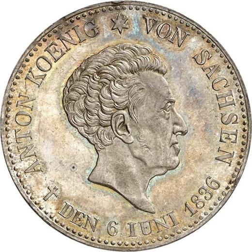 Obverse Thaler 1836 G "Death of the King" Edge "SEGEN DES BERGBAUS" - Silver Coin Value - Saxony-Albertine, Anthony