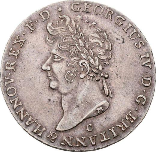 Obverse 2/3 Thaler 1825 C - Silver Coin Value - Hanover, George IV