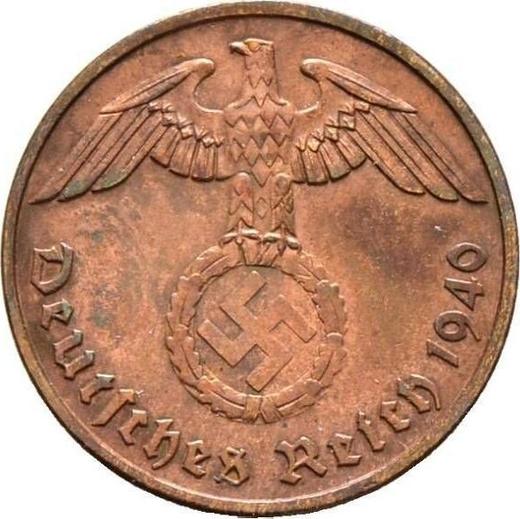 Реверс монеты - 2 рейхспфеннига 1940 года G "Тип 1936-1940" - цена  монеты - Германия, Третий рейх