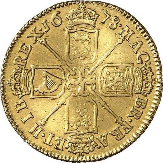 Revers 1 Guinee 1678 "Viertes Lorbeerbüste" Elefant und Schloss - Goldmünze Wert - Großbritannien, Karl II