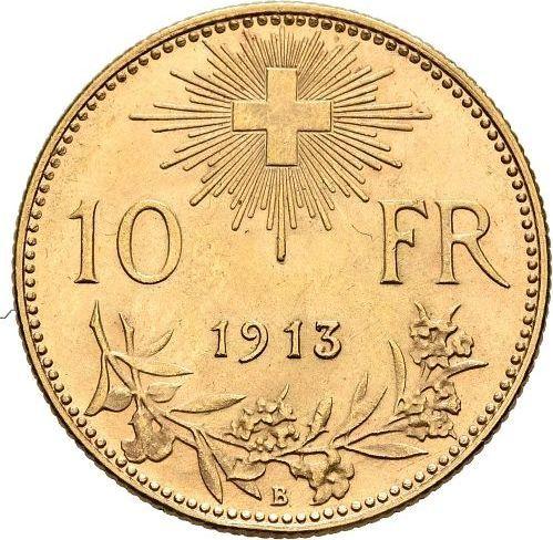 Reverse 10 Francs 1913 B "Vreneli" - Gold Coin Value - Switzerland, Confederation