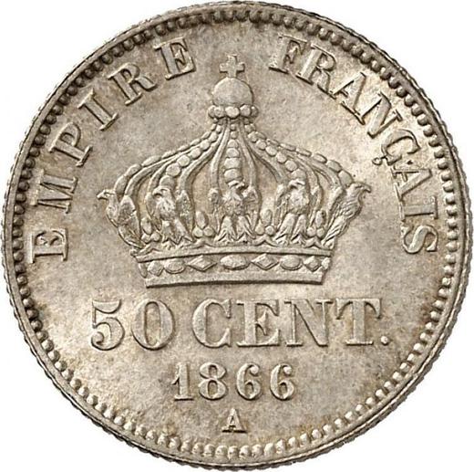 Reverse 50 Centimes 1866 A "Type 1864-1869" - Silver Coin Value - France, Napoleon III