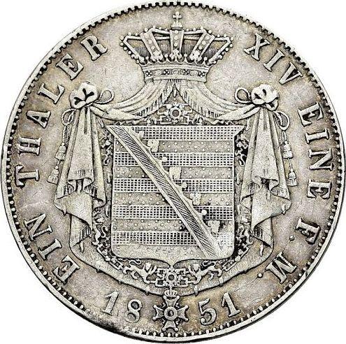 Reverse Thaler 1851 F - Silver Coin Value - Saxe-Coburg and Gotha, Ernest II