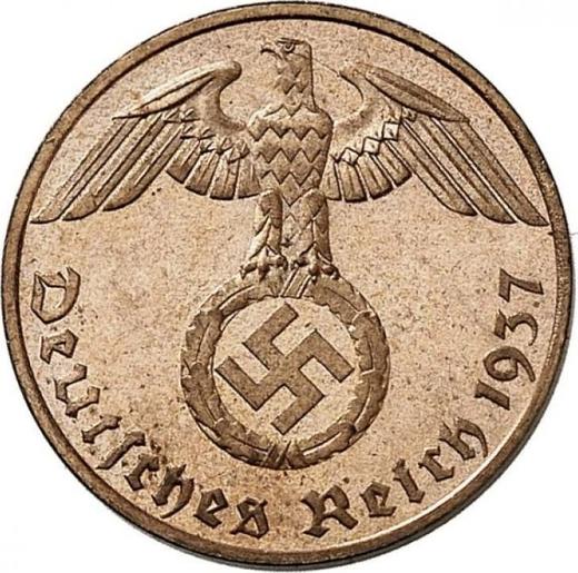 Reverse 1 Reichspfennig 1937 G "Type 1936-1940" -  Coin Value - Germany, Third Reich