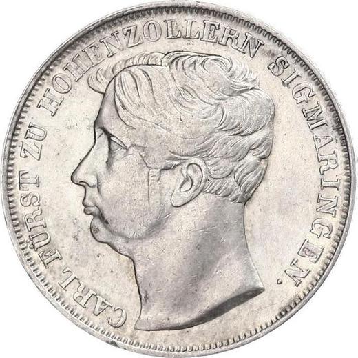 Anverso 1 florín 1845 - valor de la moneda de plata - Hohenzollern-Sigmaringen, Carlos