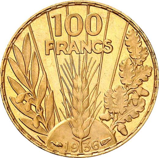 Reverse 100 Francs 1936 "Type 1929-1936" - Gold Coin Value - France, Third Republic