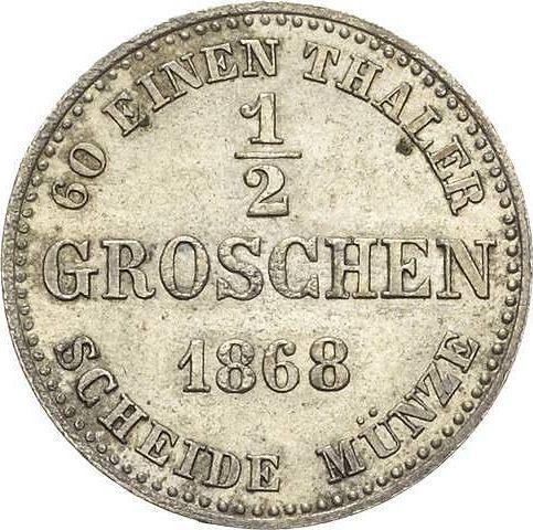 Reverse 1/2 Groschen 1868 B - Silver Coin Value - Saxe-Coburg and Gotha, Ernest II
