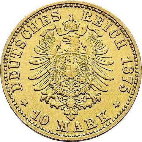 Реверс монеты - 10 марок 1875 года F "Вюртемберг" - цена золотой монеты - Германия, Германская Империя