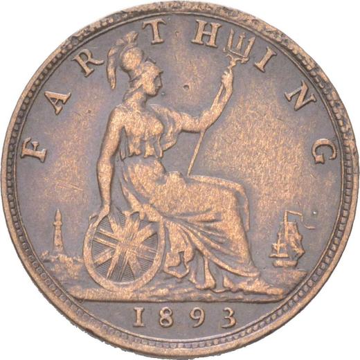 Reverso Farthing 1893 - valor de la moneda  - Gran Bretaña, Victoria