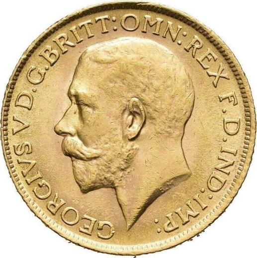 Obverse Sovereign 1915 BM - Gold Coin Value - United Kingdom, George V