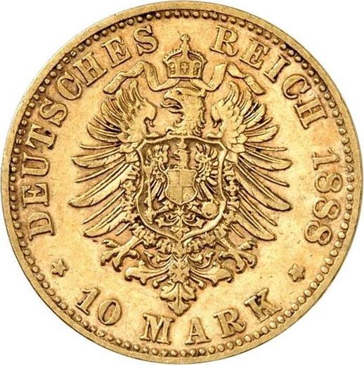 Reverse 10 Mark 1888 E "Saxony" - Gold Coin Value - Germany, German Empire