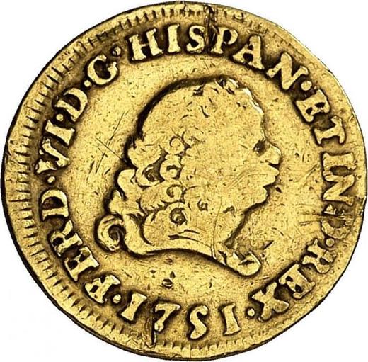 Obverse 1 Escudo 1751 Mo MF - Gold Coin Value - Mexico, Ferdinand VI